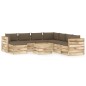 9-tlg. Garten-Lounge-Set mit Kissen Grün Imprägniertes Holz 9-tlg. Garten-Lounge-Set mit Kissen Grün Imprägniertes Holz