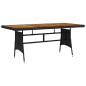 vidaXL Gartentisch Schwarz 160x70x72cm Poly Rattan & Massivholz Akazie vidaXL Gartentisch Schwarz 160x70x72cm Poly Rattan & Massivholz Akazie