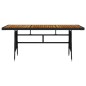 vidaXL Gartentisch Schwarz 160x70x72cm Poly Rattan & Massivholz Akazie vidaXL Gartentisch Schwarz 160x70x72cm Poly Rattan & Massivholz Akazie