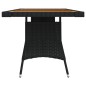 vidaXL Gartentisch Schwarz 160x70x72cm Poly Rattan & Massivholz Akazie vidaXL Gartentisch Schwarz 160x70x72cm Poly Rattan & Massivholz Akazie