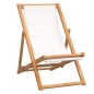 vidaXL Liegestuhl Teak 56x105x96 cm Creme vidaXL Liegestuhl Teak 56x105x96 cm Creme