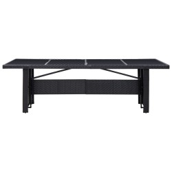 vidaXL Gartentisch Schwarz 240x90x74 cm Poly-Rattan und Glas