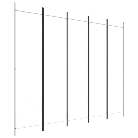 5-tlg. Paravent Weiß 250x200 cm Stoff