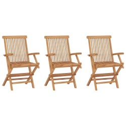 Klappbare Gartenstühle 3 Stk. Massivholz Teak