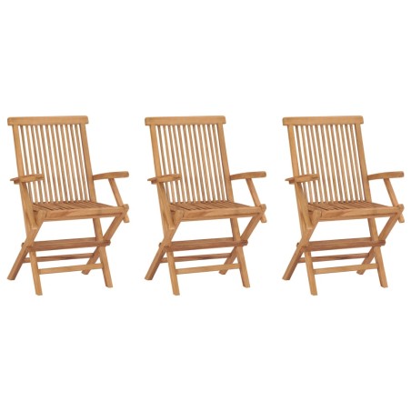 Klappbare Gartenstühle 3 Stk. Massivholz Teak