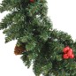 Künstliche Weihnachtsbäume 2 Stk. mit Kranz, Girlande und LEDs Künstliche Weihnachtsbäume 2 Stk. mit Kranz, Girlande und LEDs