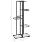Blumenständer 5-Etagen 43x22x98 cm Schwarz Metall Blumenständer 5-Etagen 43x22x98 cm Schwarz Metall