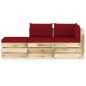 3-tlg. Garten-Lounge-Set mit Kissen Grün Imprägniertes Holz 3-tlg. Garten-Lounge-Set mit Kissen Grün Imprägniertes Holz