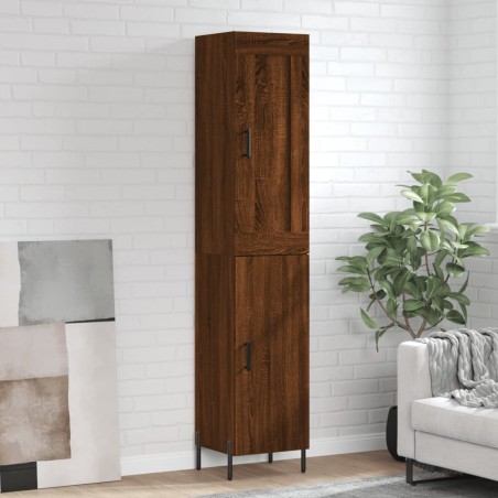 vidaXL Highboard Braun Eichen-Optik 34,5x34x180 cm Holzwerkstoff