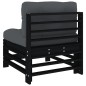 Mittelsofas mit Kissen 2 Stk. Schwarz Massivholz Kiefer Mittelsofas mit Kissen 2 Stk. Schwarz Massivholz Kiefer