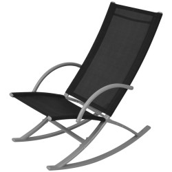vidaXL Garten-Schaukelstühle 2 Stk. Stahl und Textiline Schwarz