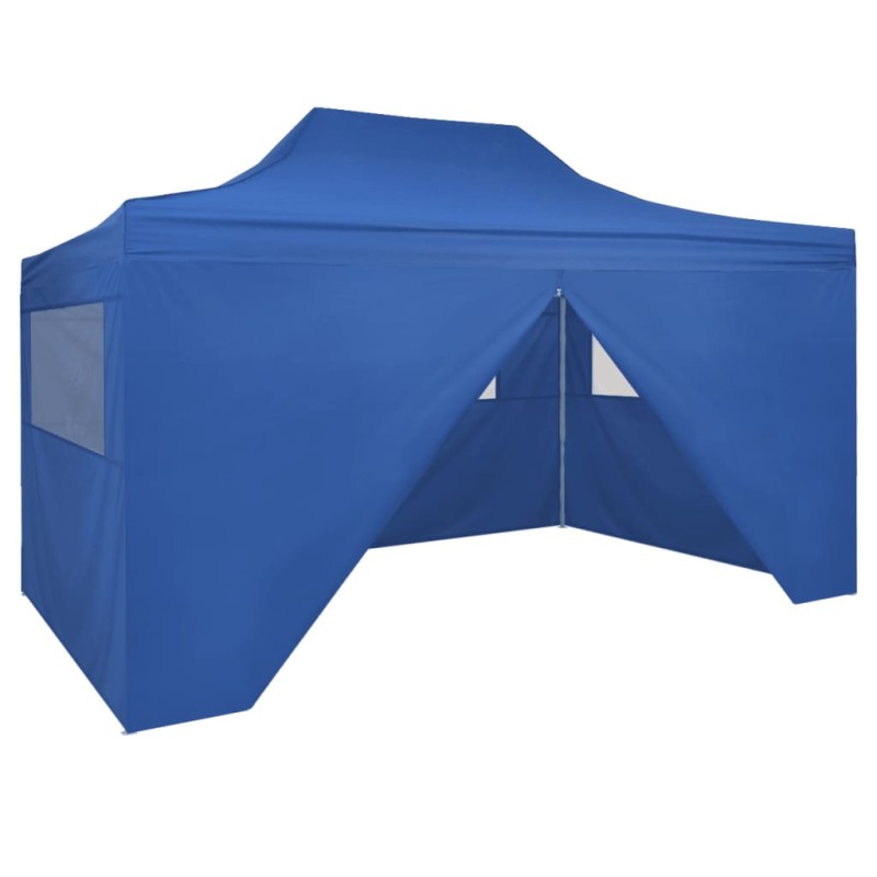 Faltzelt Pop-Up mit 4 Seitenteilen 3 x 4,5 m Blau Faltzelt Pop-Up mit 4 Seitenteilen 3 x 4,5 m Blau