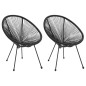 Moon-Gartenstühle 2 Stk. Rattan Schwarz Moon-Gartenstühle 2 Stk. Rattan Schwarz