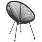 Moon-Gartenstühle 2 Stk. Rattan Schwarz Moon-Gartenstühle 2 Stk. Rattan Schwarz