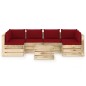 7-tlg. Garten-Lounge-Set mit Kissen Grün Imprägniertes Holz 7-tlg. Garten-Lounge-Set mit Kissen Grün Imprägniertes Holz