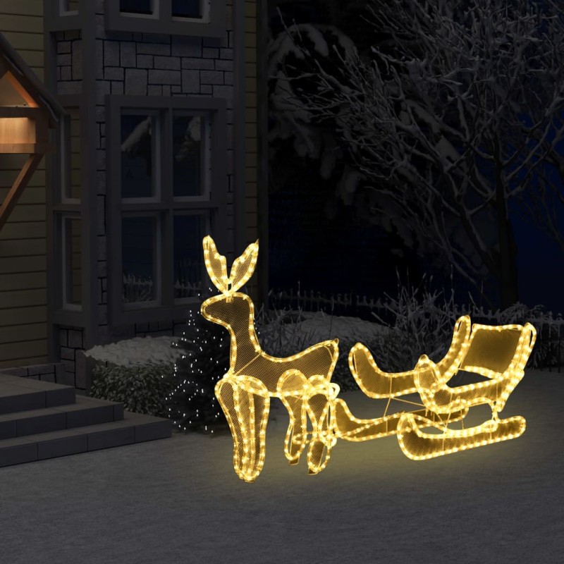 Weihnachtsbeleuchtung Rentier und Schlitten mit Mesh 432 LEDs Weihnachtsbeleuchtung Rentier und Schlitten mit Mesh 432 LEDs