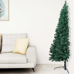 vidaXL Künstlicher Halb-Weihnachtsbaum mit Ständer Grün 210 cm PVC