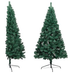 vidaXL Künstlicher Halb-Weihnachtsbaum mit Ständer Grün 210 cm PVC