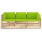 3-Sitzer Outdoor-Sofa mit Kissen Grün Imprägniertes Holz 3-Sitzer Outdoor-Sofa mit Kissen Grün Imprägniertes Holz