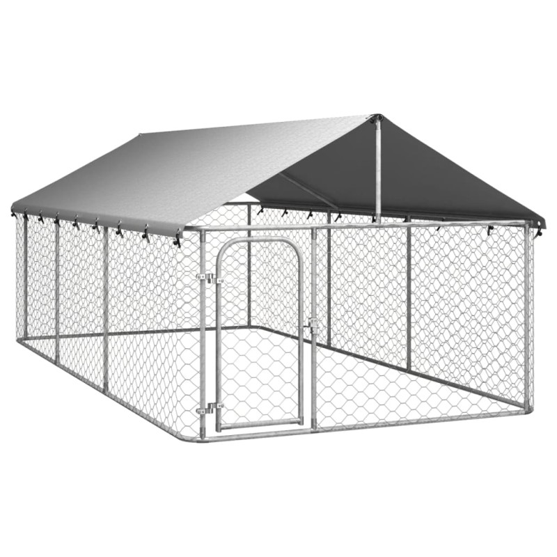 Outdoor-Hundezwinger mit Dach 400x200x150 cm Outdoor-Hundezwinger mit Dach 400x200x150 cm
