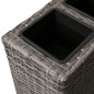 Garten-Hochbeet mit 4 Töpfen Poly Rattan Grau Garten-Hochbeet mit 4 Töpfen Poly Rattan Grau