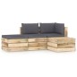 4-tlg. Garten-Lounge-Set mit Kissen Grün Imprägniertes Holz 4-tlg. Garten-Lounge-Set mit Kissen Grün Imprägniertes Holz