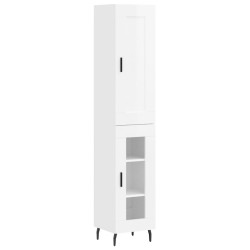 vidaXL Highboard Hochglanz-Weiß 34,5x34x180 cm Holzwerkstoff