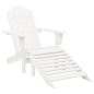 Adirondack-Gartenstuhl mit Fußstütze & Tisch Tannenholz Weiß Adirondack-Gartenstuhl mit Fußstütze & Tisch Tannenholz Weiß