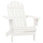 Adirondack-Gartenstuhl mit Fußstütze & Tisch Tannenholz Weiß Adirondack-Gartenstuhl mit Fußstütze & Tisch Tannenholz Weiß