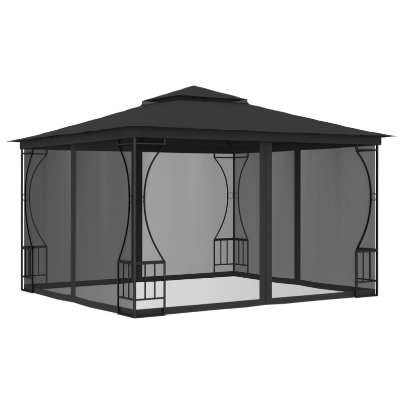 Pavillon mit Netz 300x300x265 cm Anthrazit Pavillon mit Netz 300x300x265 cm Anthrazit