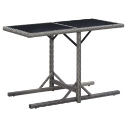 Gartentisch Anthrazit 110×53×72 cm Glas und Poly Rattan