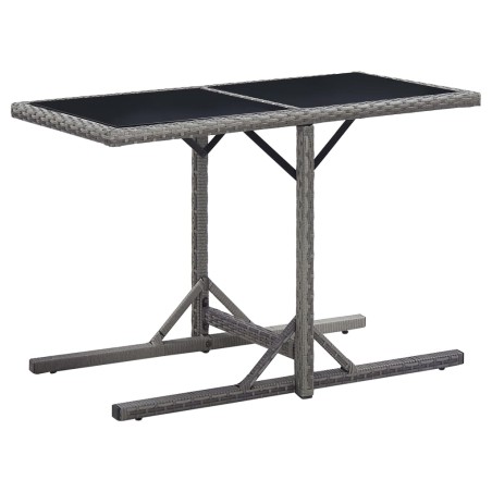 Gartentisch Anthrazit 110×53×72 cm Glas und Poly Rattan