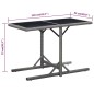 Gartentisch Anthrazit 110×53×72 cm Glas und Poly Rattan Gartentisch Anthrazit 110×53×72 cm Glas und Poly Rattan