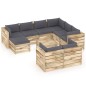 10-tlg. Garten-Lounge-Set mit Kissen Grün Imprägniertes Holz 10-tlg. Garten-Lounge-Set mit Kissen Grün Imprägniertes Holz