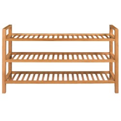 vidaXL Schuhregal mit 3 Etagen 100x27x60 cm Massivholz Eiche