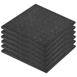vidaXL Fallschutzfliesen 6 Stk. Gummi 50 x 50 x 3 cm Schwarz