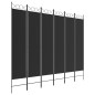 6-tlg. Paravent Schwarz 240x200 cm Stoff 6-tlg. Paravent Schwarz 240x200 cm Stoff