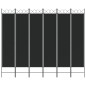 6-tlg. Paravent Schwarz 240x200 cm Stoff 6-tlg. Paravent Schwarz 240x200 cm Stoff