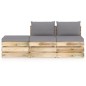3-tlg. Garten-Lounge-Set mit Kissen Grün Imprägniertes Holz 3-tlg. Garten-Lounge-Set mit Kissen Grün Imprägniertes Holz