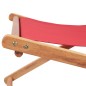 vidaXL Strandstuhl Klappbar Stoff und Massivholz Rot vidaXL Strandstuhl Klappbar Stoff und Massivholz Rot