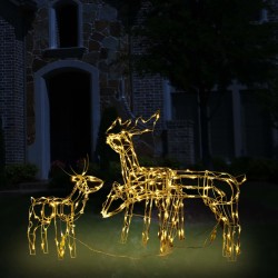 3-tlg. LED-Rentiere Set Weihnachtsdekoration 229 LEDs