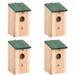 vidaXL Vogelhäuser 4 Stk. Holz 12x12x22 cm 