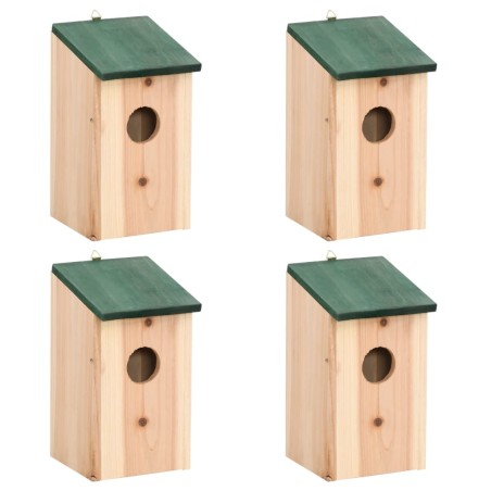 vidaXL Vogelhäuser 4 Stk. Holz 12x12x22 cm 