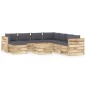 9-tlg. Garten-Lounge-Set mit Kissen Grün Imprägniertes Holz 9-tlg. Garten-Lounge-Set mit Kissen Grün Imprägniertes Holz