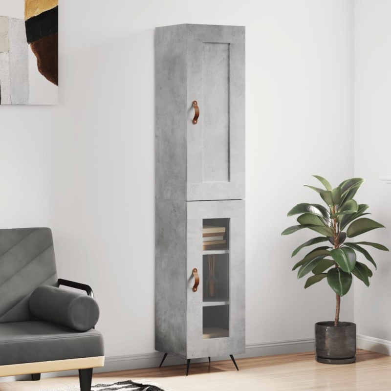 Highboard Betongrau 34,5x34x180 cm Holzwerkstoff Highboard Betongrau 34,5x34x180 cm Holzwerkstoff
