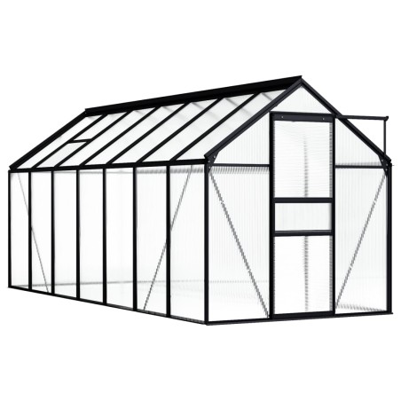 Gewächshaus Anthrazit Aluminium 8,17 m²