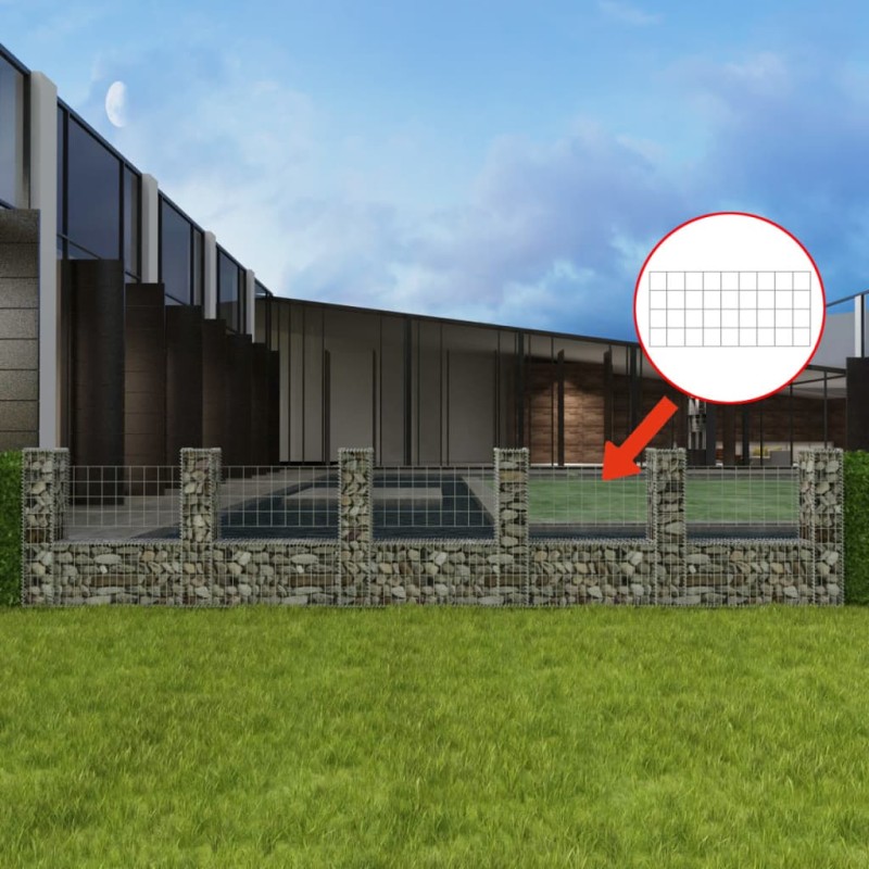 vidaXL Gabionenkorb U-Form Stahl 570×20×100 cm vidaXL Gabionenkorb U-Form Stahl 570×20×100 cm