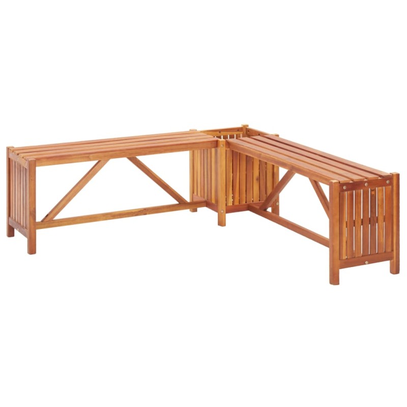 Garten-Eckbank mit Pflanzkübel 117×117×40 cm Massivholz Akazie Garten-Eckbank mit Pflanzkübel 117×117×40 cm Massivholz Akazie