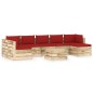 8-tlg. Garten-Lounge-Set mit Kissen Grün Imprägniertes Holz 8-tlg. Garten-Lounge-Set mit Kissen Grün Imprägniertes Holz
