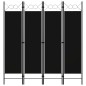 4-tlg. Raumteiler Schwarz 160 x 180 cm 4-tlg. Raumteiler Schwarz 160 x 180 cm
